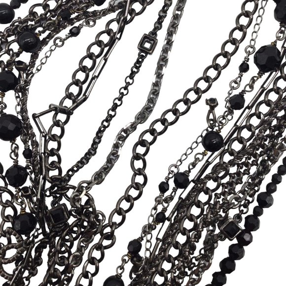 Chanel Black Multi Chain/Beaded Strand Necklace - Picture 6 of 7